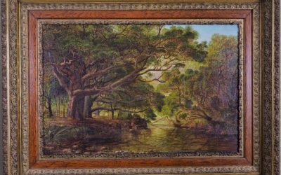 Charles Blomfield – Under the Pohutakawa Trees, Anawhata Creek – c.1880
